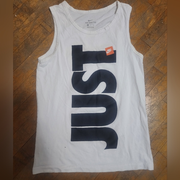 Nike White Tank Top with Black Lettering - Picture 1 of 3